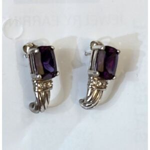 Amethyst Earrings Sterling Silver 925 Avon